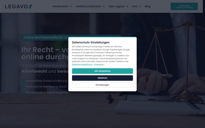 Screenshot of legavo.de