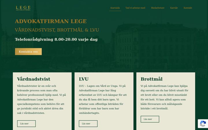 Screenshot of lege.se