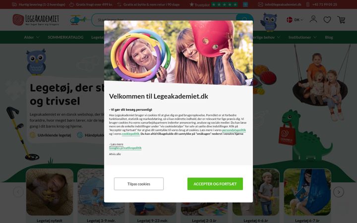 Screenshot of legeakademiet.dk