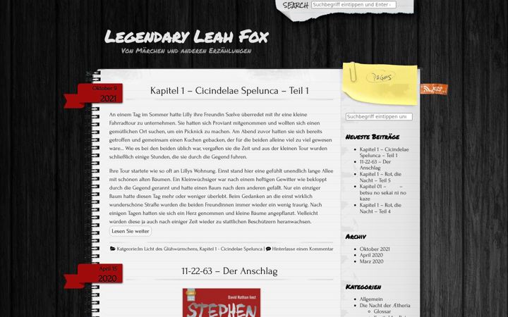 Screenshot of legendaryleahfox.de