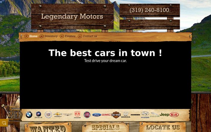 Screenshot of legendarymotorshubbard.com
