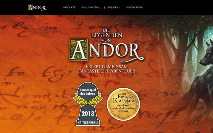 Screenshot of legenden-von-andor.de