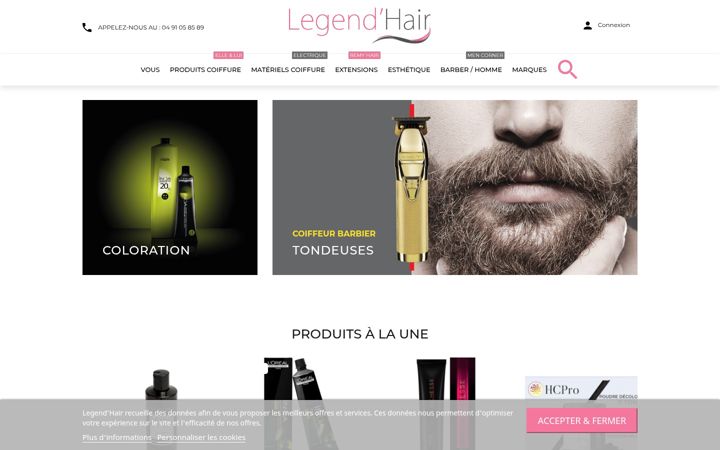 Screenshot of legendhair.fr