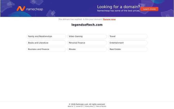 Screenshot of legendsoftech.com