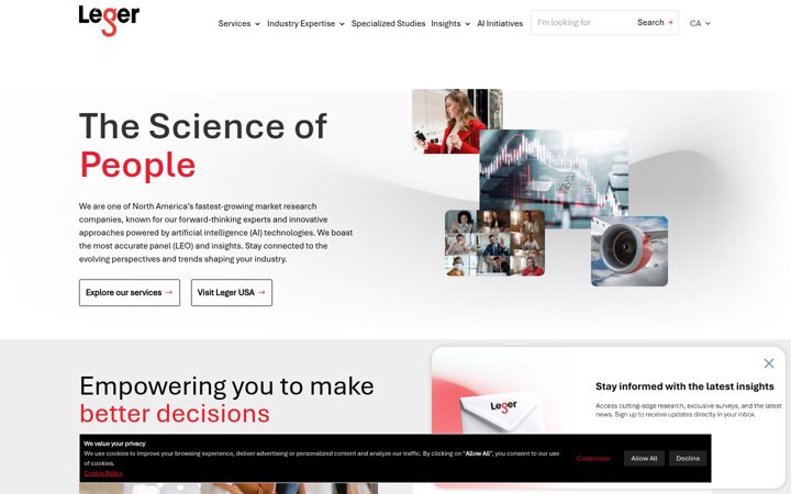 Screenshot of leger360.com