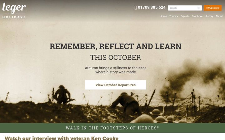 Screenshot of legerbattlefields.co.uk