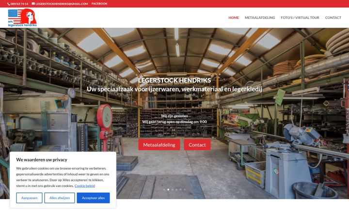 Screenshot of legerstockhendriks.be