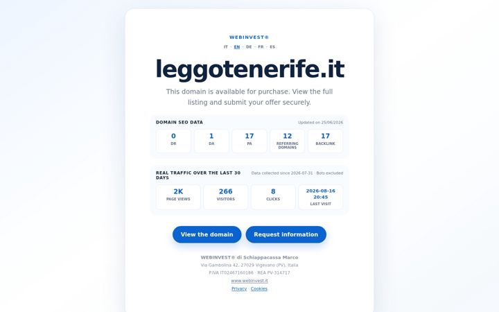 Screenshot of leggotenerife.it