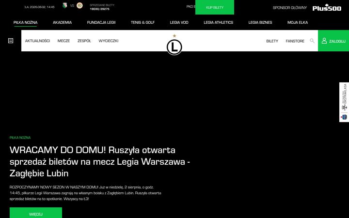 Screenshot of legia.com