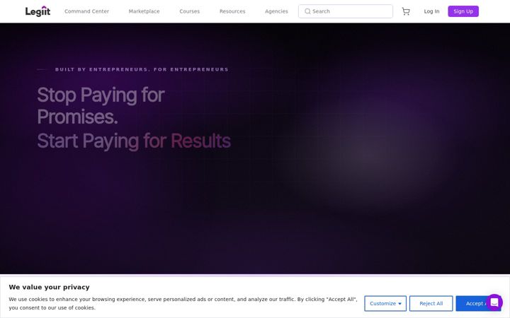 Screenshot of legiit.com