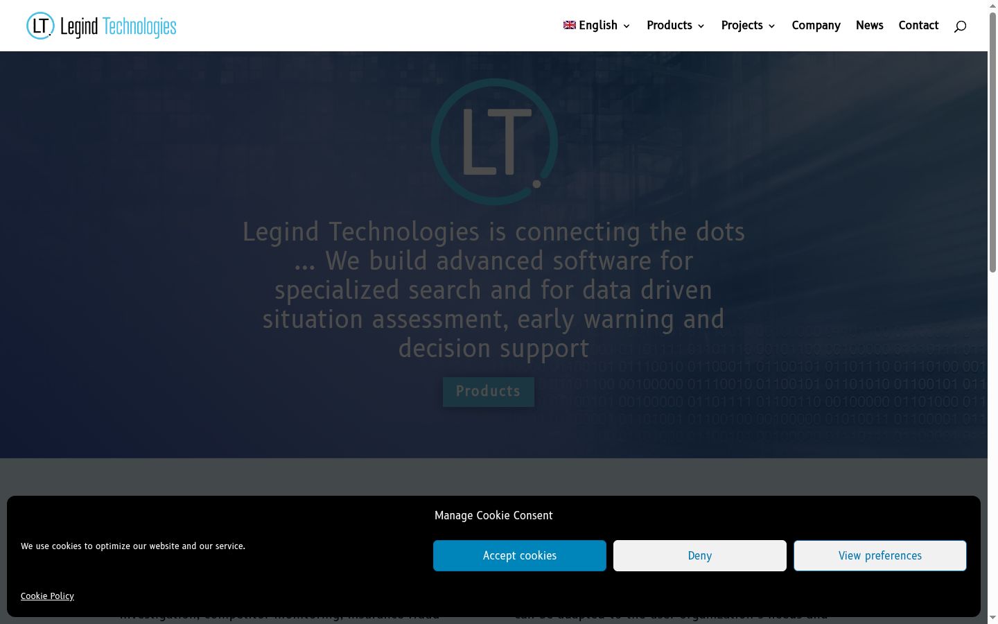 Screenshot of the consent banner shown before any interaction