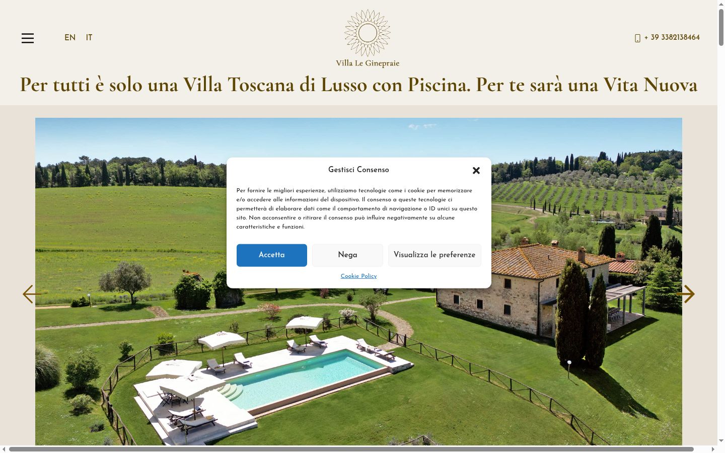 Screenshot of the consent banner shown before any interaction