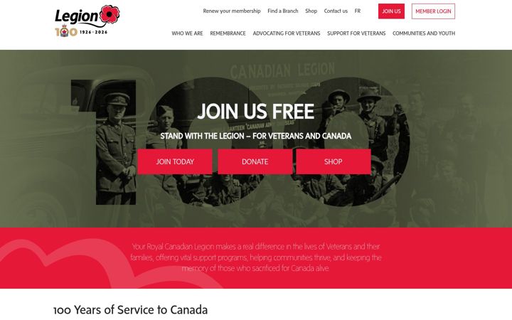 Screenshot of legion.ca