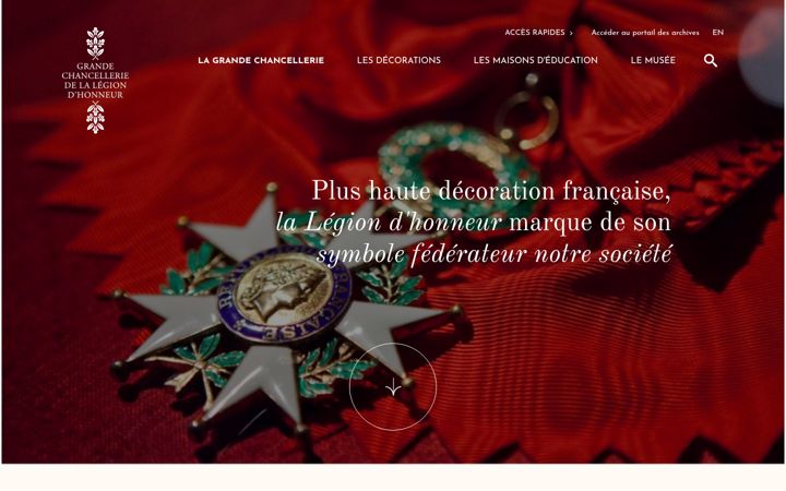 Screenshot of legiondhonneur.fr