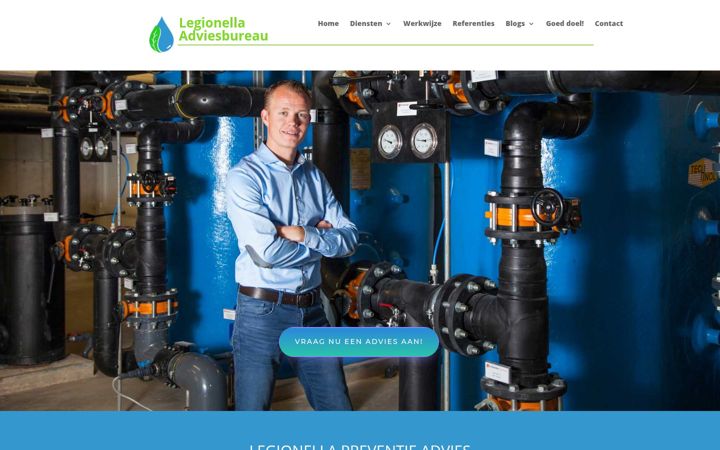 Skærmbillede af legionellaadviesbureau.nl