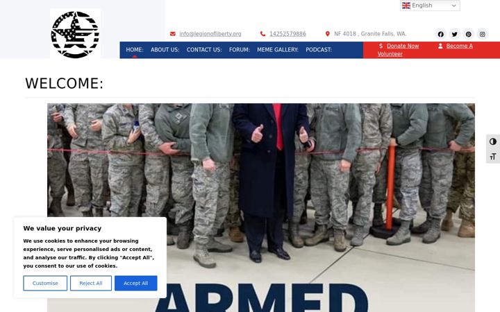 Screenshot of legionofliberty.org