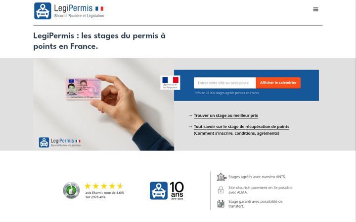Screenshot of legipermis.com