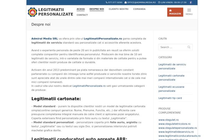 Screenshot of legitimatiipersonalizate.ro