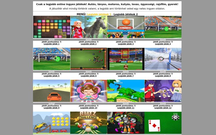 Screenshot of legjobbjatekok.eu