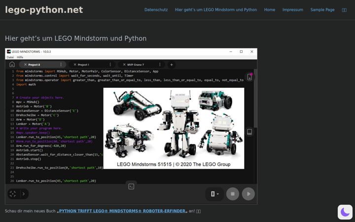 Screenshot of lego-python.net