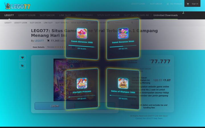 Screenshot of lego77win.com