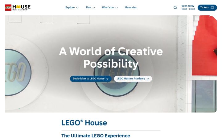 Screenshot of legohouse.com