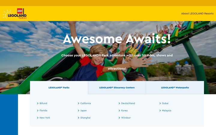 Screenshot di legoland.com