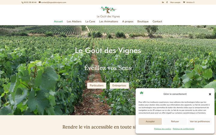 Screenshot of legoutdesvignes.com