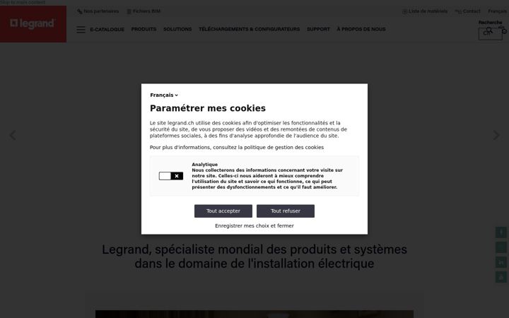 Screenshot of legrand.ch