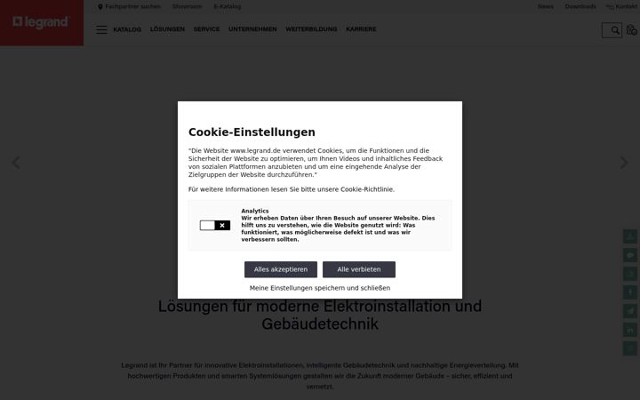 Screenshot of legrand.de