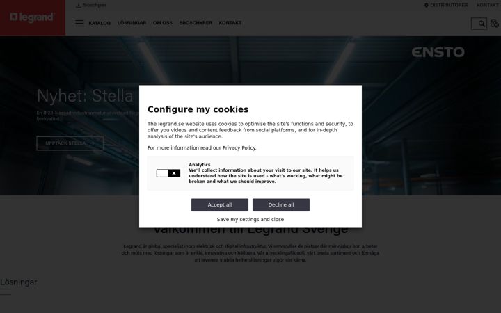 Screenshot of legrand.se