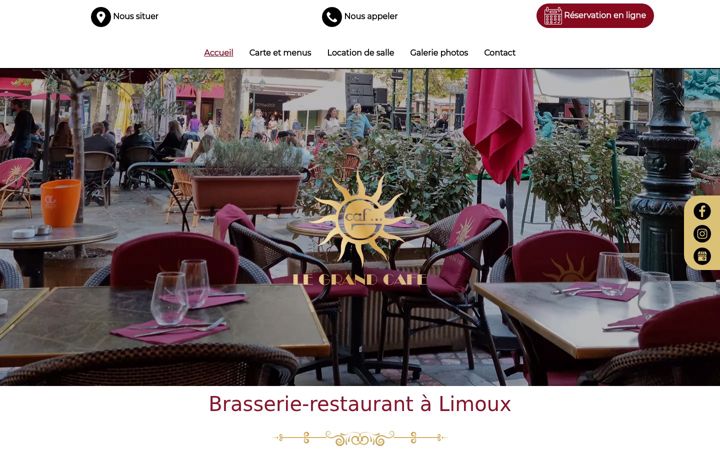 Screenshot of legrandcafelimoux.com