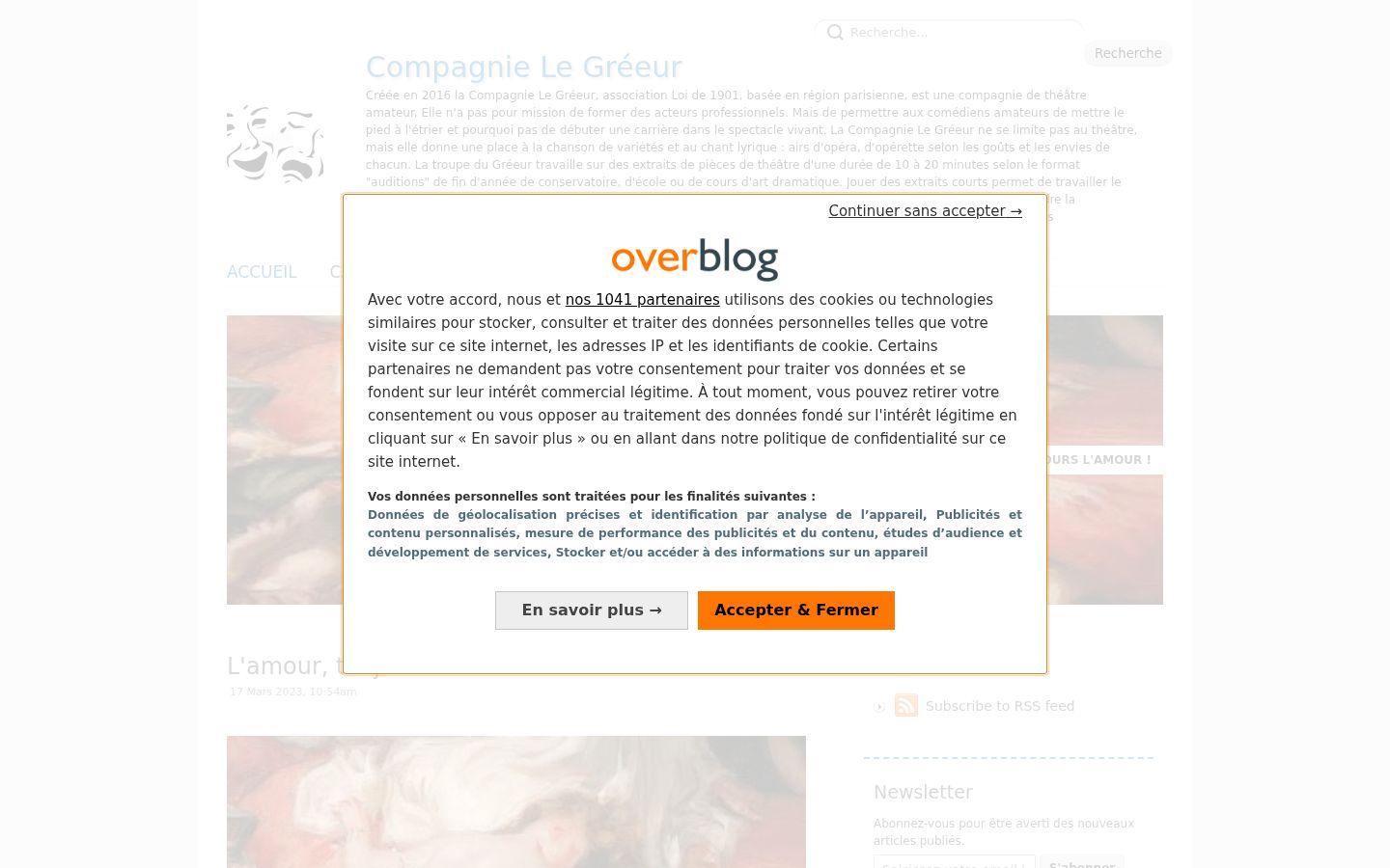 Screenshot del banner di consenso mostrato prima di qualsiasi interazione