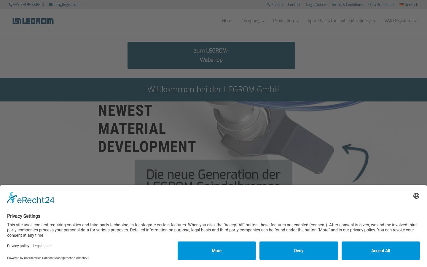 Screenshot del banner di consenso mostrato prima di qualsiasi interazione