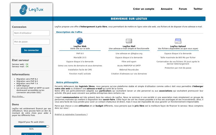 Screenshot of legtux.org
