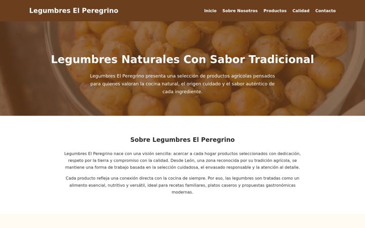 Screenshot of legumbreselperegrino.com