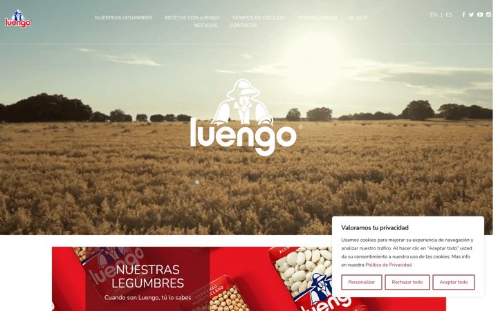 Screenshot of legumbresluengo.com