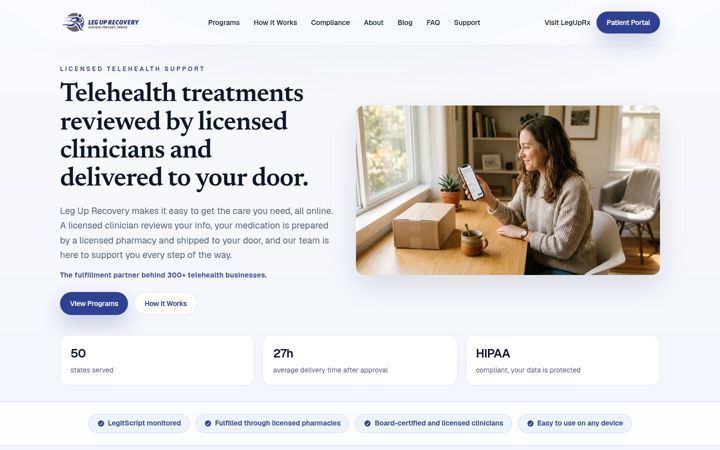 Screenshot of leguprecovery.com