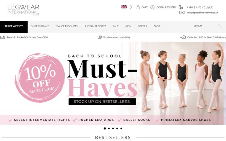 Screenshot of legwearinternational.com