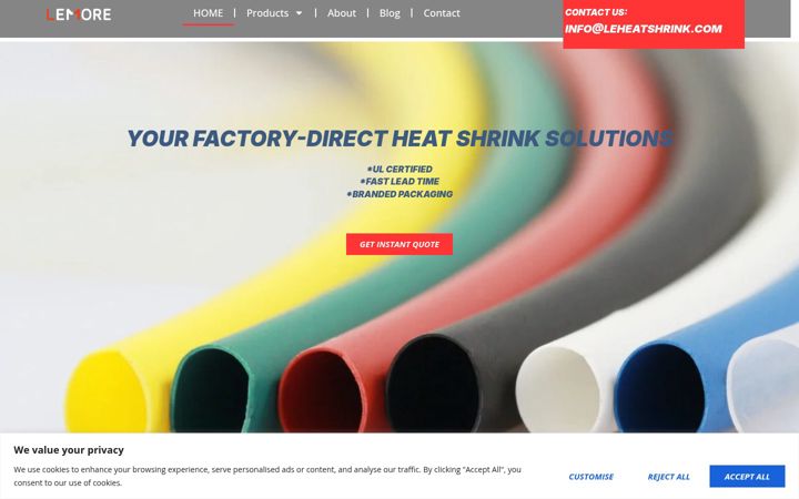 Screenshot of leheatshrink.com