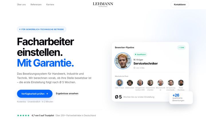 Screenshot of lehmannpersonal.com