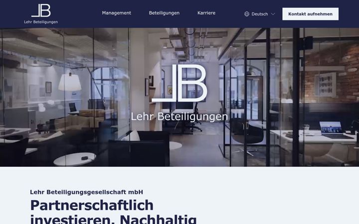 Screenshot of lehr-beteiligungen.de