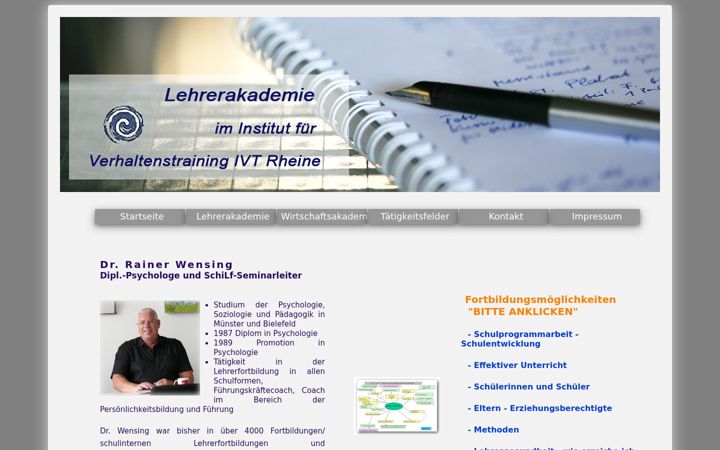 Screenshot of lehrerakademie-wensing.de
