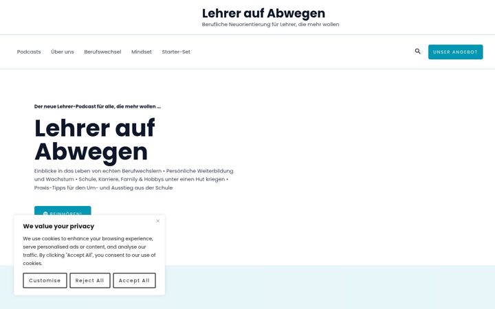 Screenshot of lehreraufabwegen.de