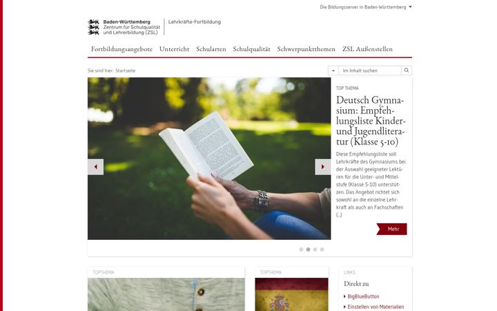 Screenshot of lehrerfortbildung-bw.de