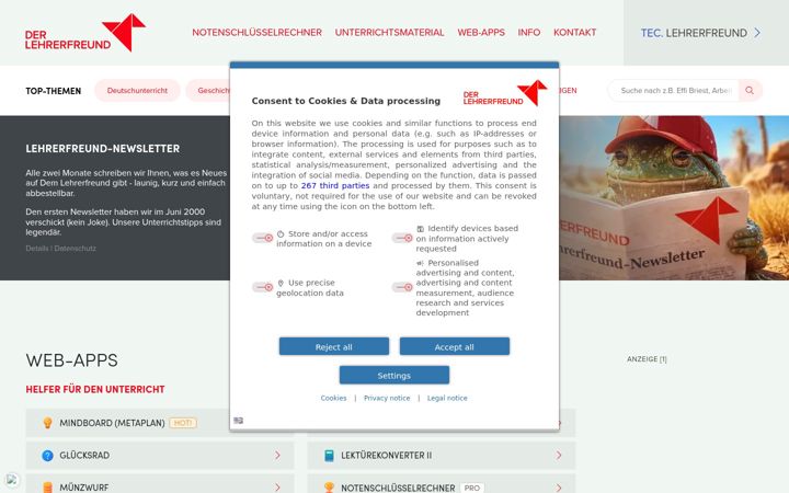 Screenshot of lehrerfreund.de