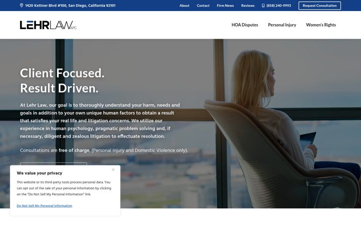 Screenshot of lehrlawgroup.com
