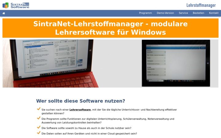 Screenshot of lehrstoffmanager.de