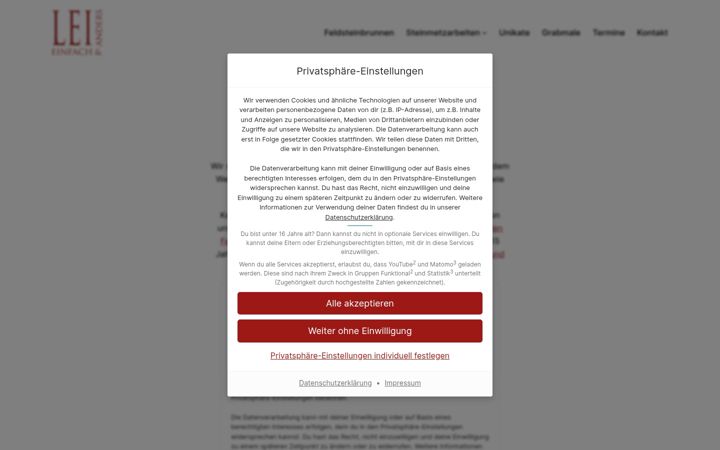 Screenshot of lei-einfachundanders.de