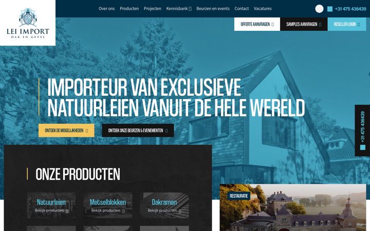 Screenshot di lei-import.nl
